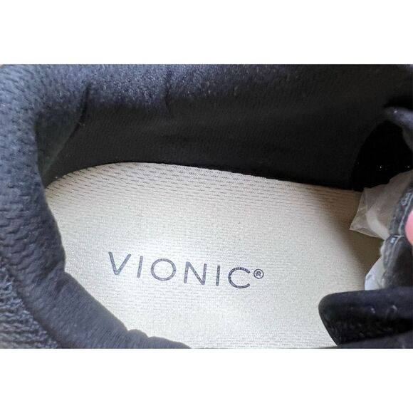 Vionic Leyo Black & Rose Gold Inset Athletic Sneaker NWOB Size 9 - Picture 8 of 9